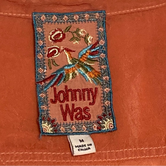 Johnny Was Pandora Long Sleeve Tunic Blouse Peasant Tangerine Orange Size Medium - Picture 4 of 10